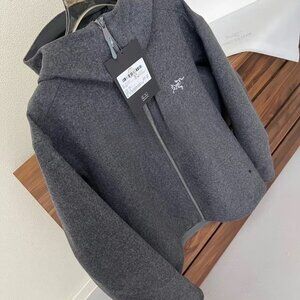 Arc'teryx Sawyer Black Merino Wool Hoodie.